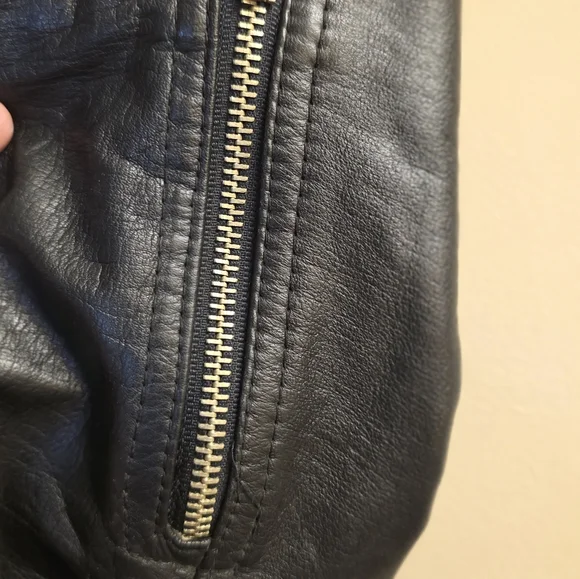 Vintage Korea Long Black Leather Trench Coat Bikers Belted Zippers Punk Medium - Picture 14 of 14